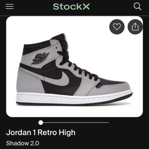 Jordan Shadow 2.0 High-Top Sneakers - Black and Gray